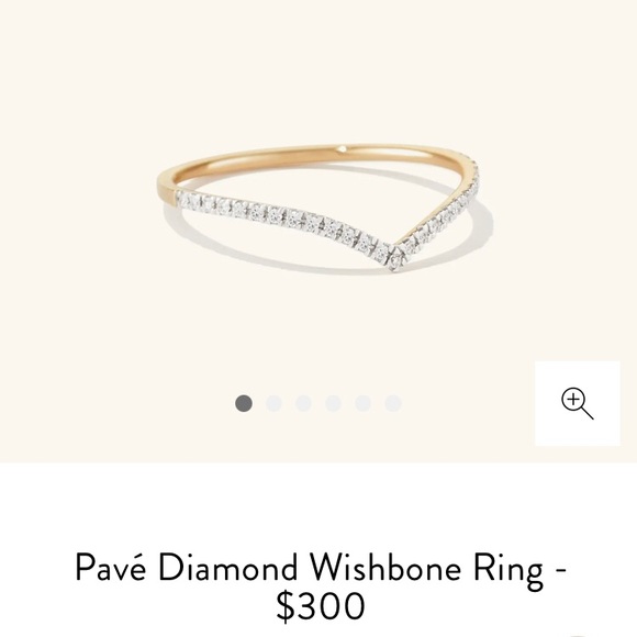 Mejuri Pavé Wishbone Ring - Picture 1 of 3